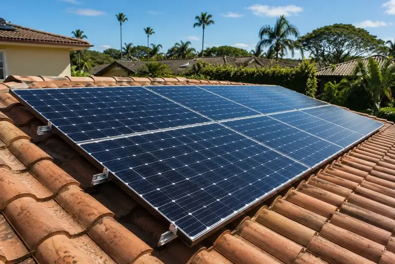 Installation de panneaux solaires à Renung